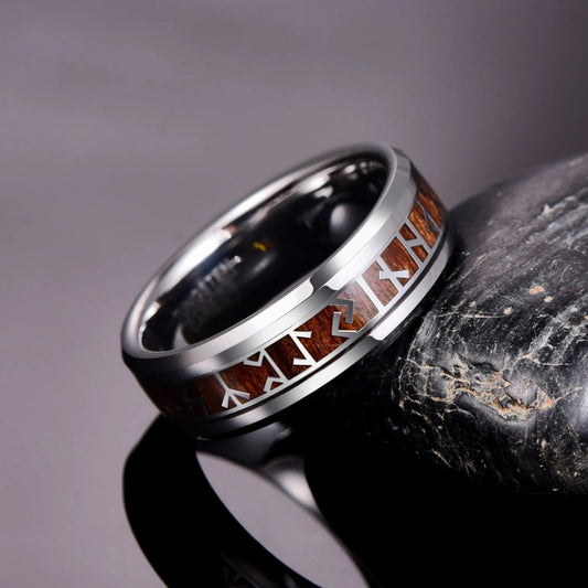 Ancient Runes Viking Wedding Ring