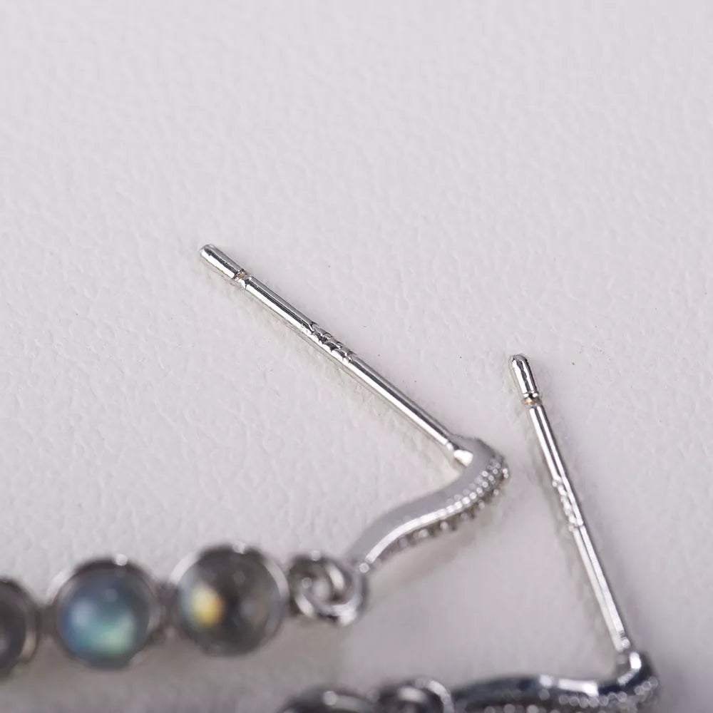Elegant 925 Labradorite Drop Earrings