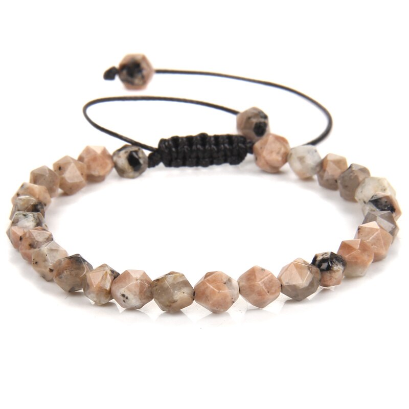 Faceted Granite Bracelet on Adjustable Rope