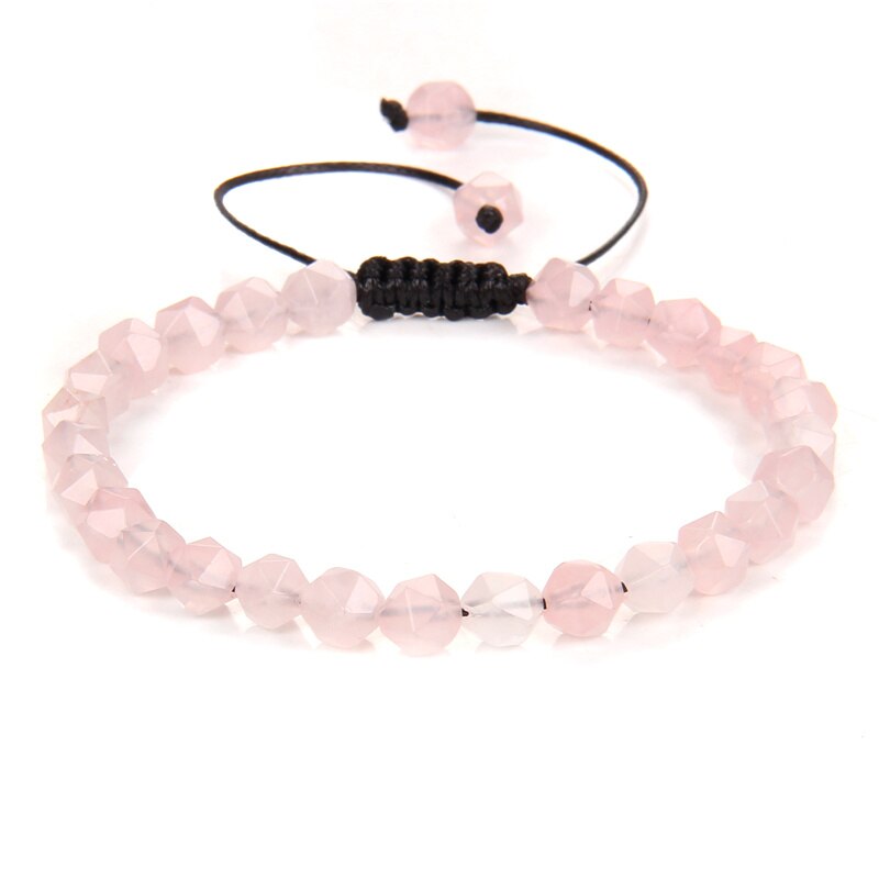 Pink Rose Quartz Bracelet on Adjustable Rope
