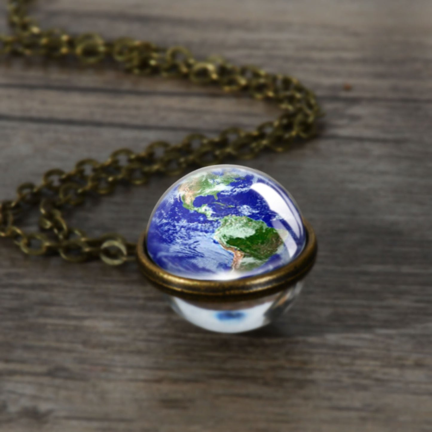 3D Planet Earth Necklace