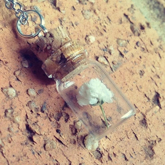 Delicate Dried Baby's Breath Flower Necklace