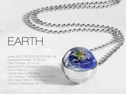 3D Planet Earth Solar System Necklace
