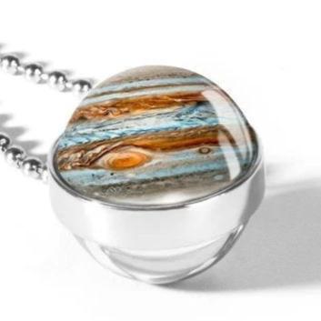 3D Planet Jupiter Solar System Necklace