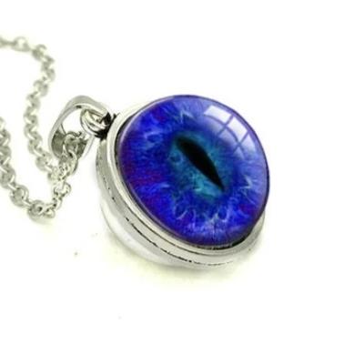 3D Cobalt Blue Cat Eye Necklace