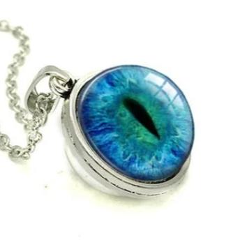 3D Ocean Blue Cat Eye Necklace