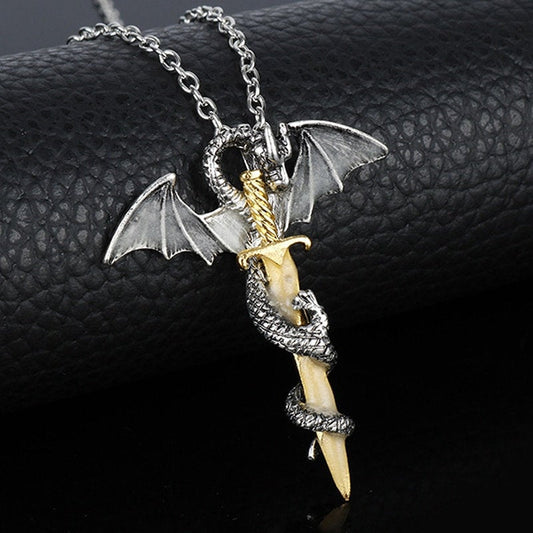 Im Dunkeln leuchtende Drachenschwert-Halskette