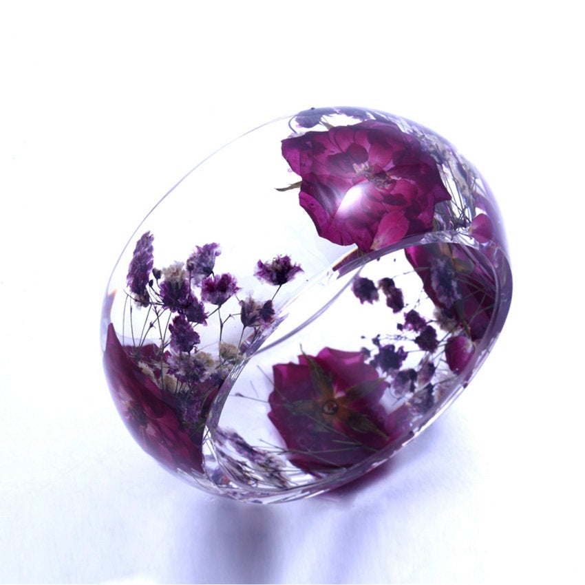 Roses and Baby's Breath Bangle