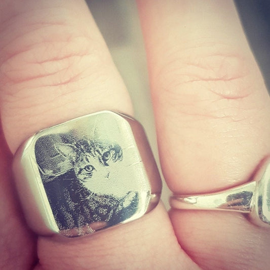 Custom Engraved Photo Ring