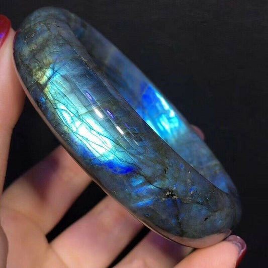 Natural Solid Flashy Labradorite Crystal Bangle