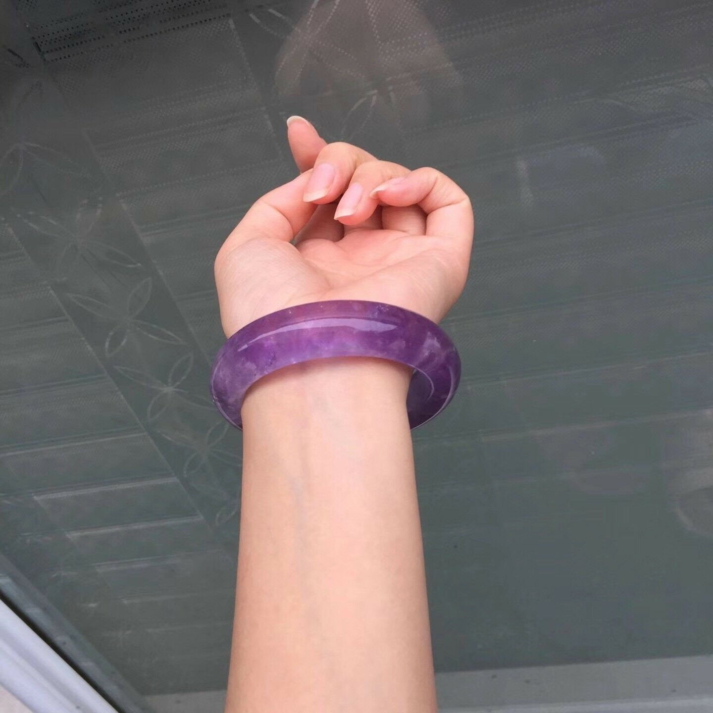 Solid Amethyst Crystal Bangle