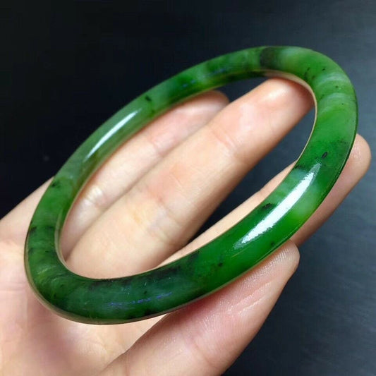 Thin Green Jade Gemstone Bangle