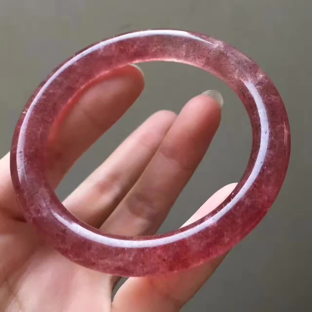 Thin Strawberry Quartz Bangle