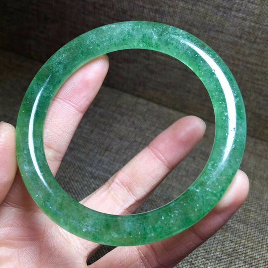 Bracelet fin en cristal de quartz fraise verte