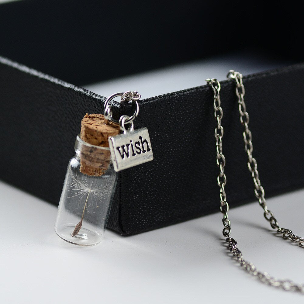 Dandelion Wish Jar Necklace