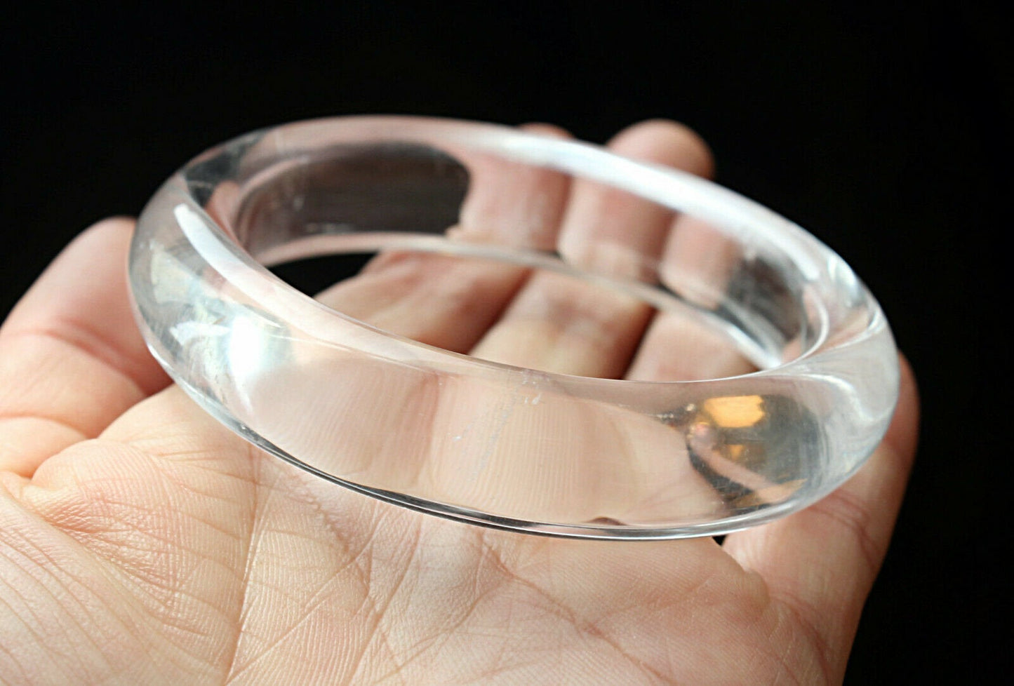 Vintage Style Clear Quartz Crystal Bangle