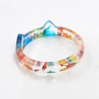 Dainty Rainbow Flower Ring