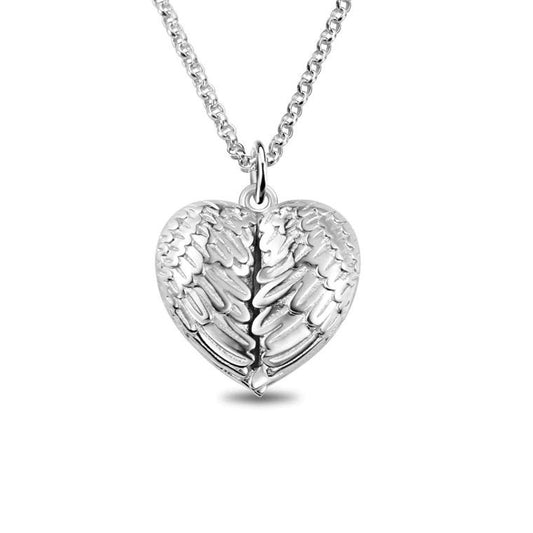 Custom Angel Wing Photo Locket 925 Sterling Silver