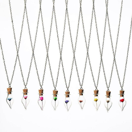 Tiny Rainbow Flower Necklace