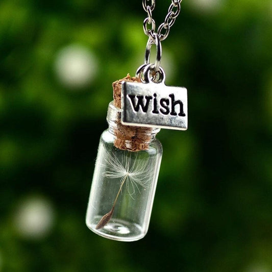 Dandelion Wish Jar Necklace