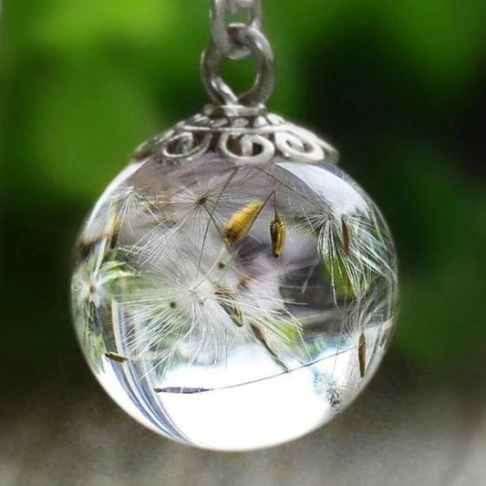 Real Dandelion Seed Orb Necklace
