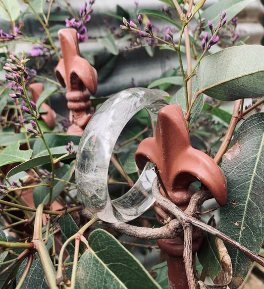 Vintage Style Clear Quartz Crystal Bangle