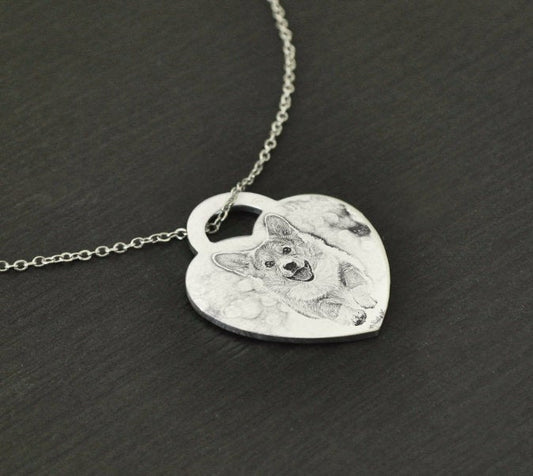 Custom Engraved Pet Memorial Photo Necklace