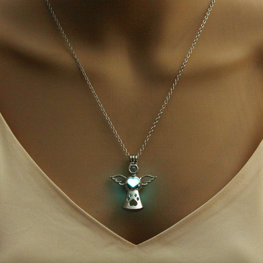 Im Dunkeln leuchtende Engel-Haustier-Erinnerungskette