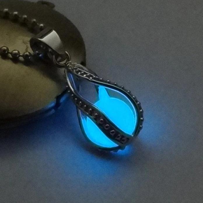 Glowing necklace,Mermaid tear necklace,Water Drop Necklace,Glow  Necklace,Glow In The Dark Necklace,Glow in the dark Jewelry,Glow Jewelry