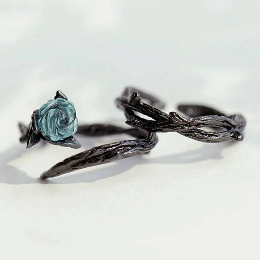 Thorny Rose Ring Set 925 Sterling Silver