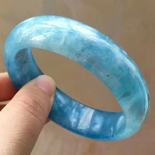 Blue Aquamarine Crystal Bangle