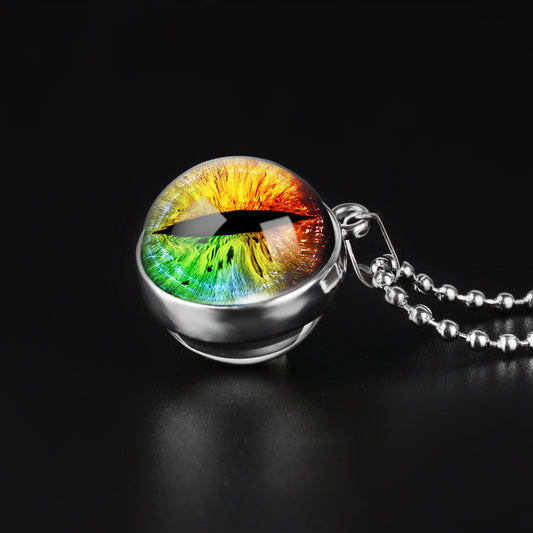 3D Rainbow Cat Eye Necklace