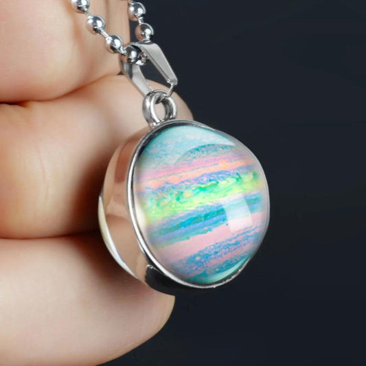 Rainbow Jupiter Planet Necklace