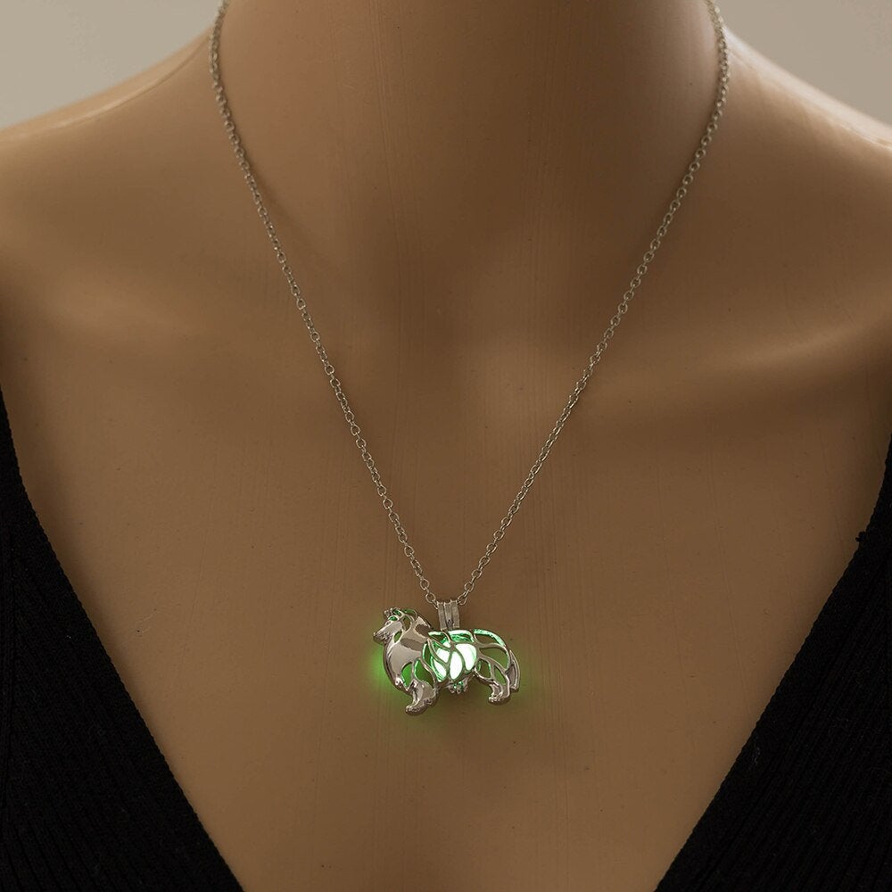 Rough Collie Glow In The Dark Halskette, Pet Memorial Halskette, Shetland Sheepdog Hund Halskette, Rough Collie Halskette, Glow Collie Anhänger