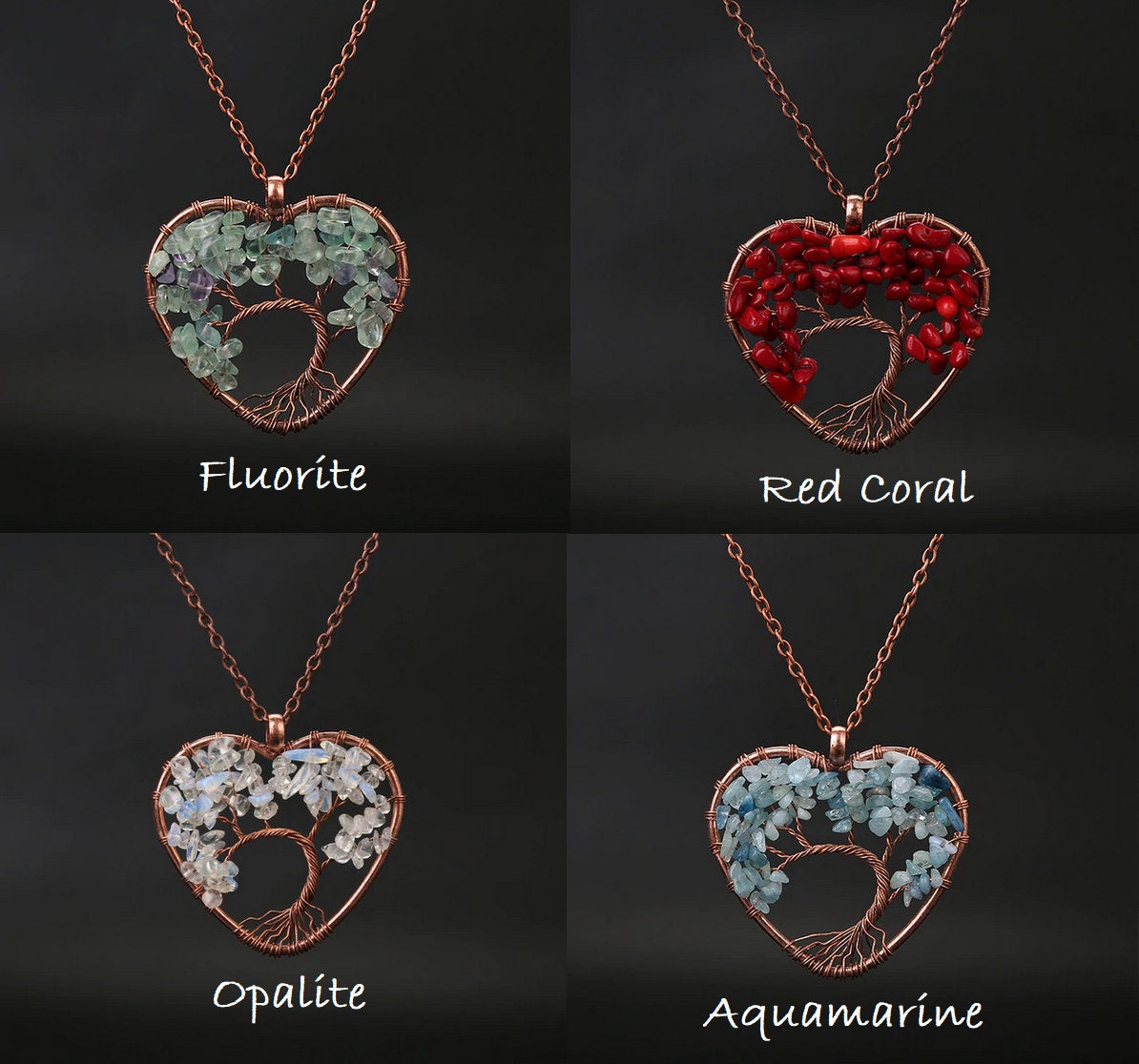 Peridot-Baum des Lebens-Edelstein-Halskette