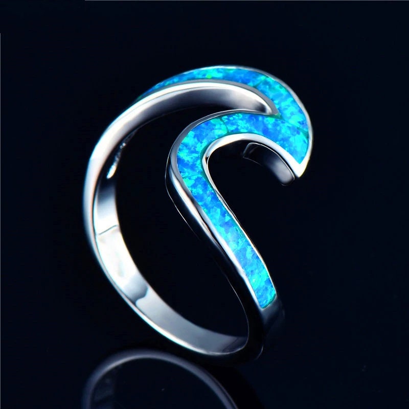 Bague Vague Opale en Argent Sterling 925