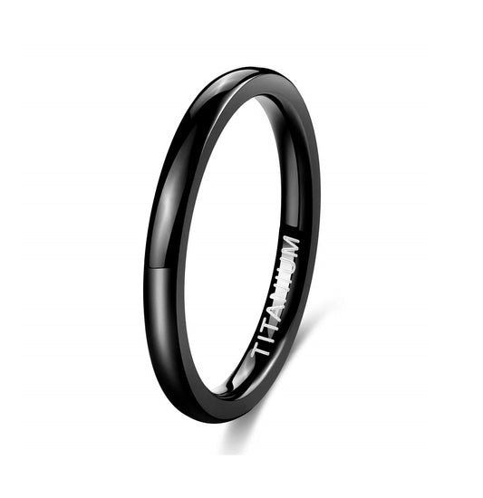 2mm Black Titanium Stacking Ring