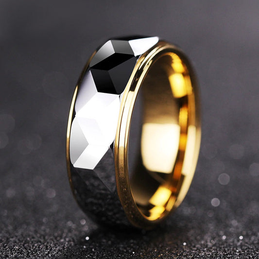Optischer Prismenring für Männer aus Wolframkarbid
