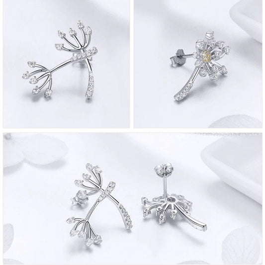 Dandelion Earrings in 925 Sterling Silver