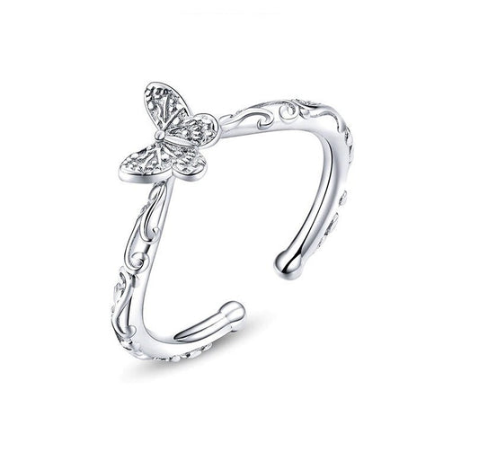 Ornate 925 Sterling Silver Butterfly Ring