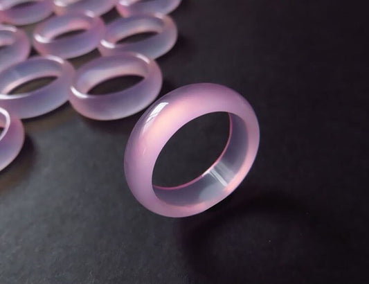Pink Chalcedony Crystal Ring