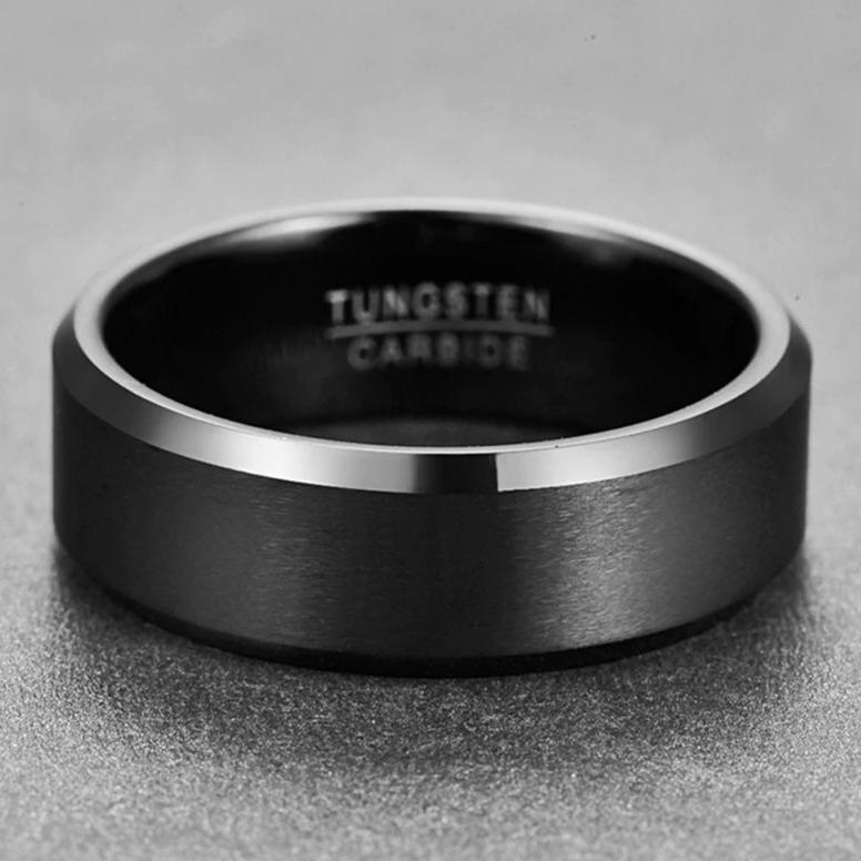 Simple Black Band Ring For Men