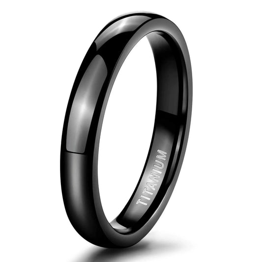 4mm Black Titanium Ring