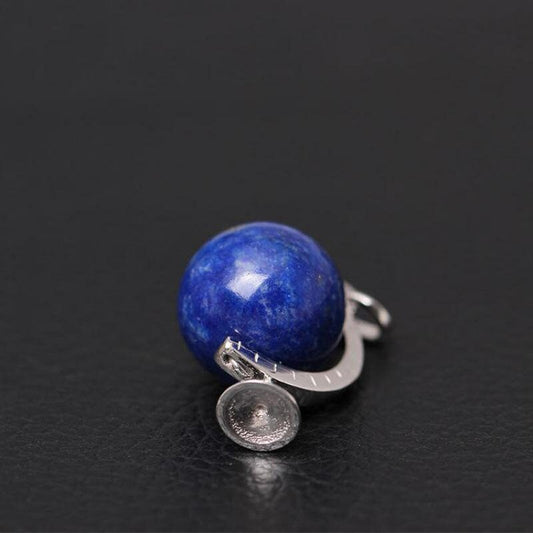 Lapis Lazuli Spinning Globe Pendant in 925 Sterling Silver