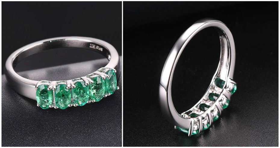 Natürlicher Smaragd-Verlobungsring