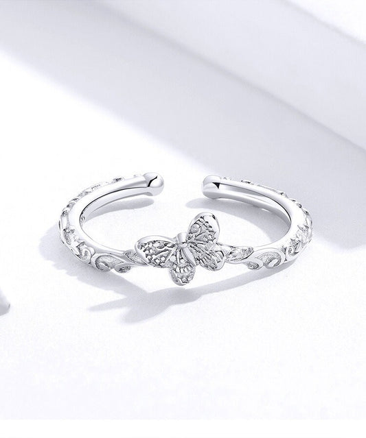 Ornate 925 Sterling Silver Butterfly Ring