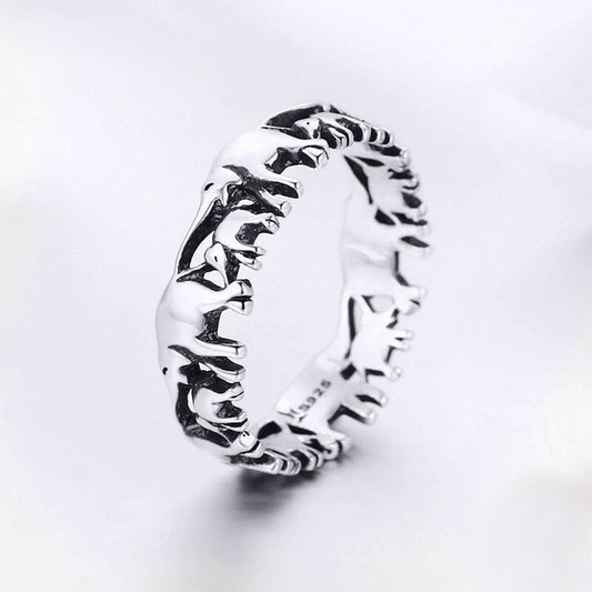 Elephant Family 925 Sterling Silver Ring