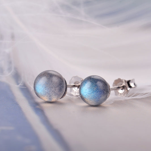 Flashy Labradorite 925 Sterling Silver Studs