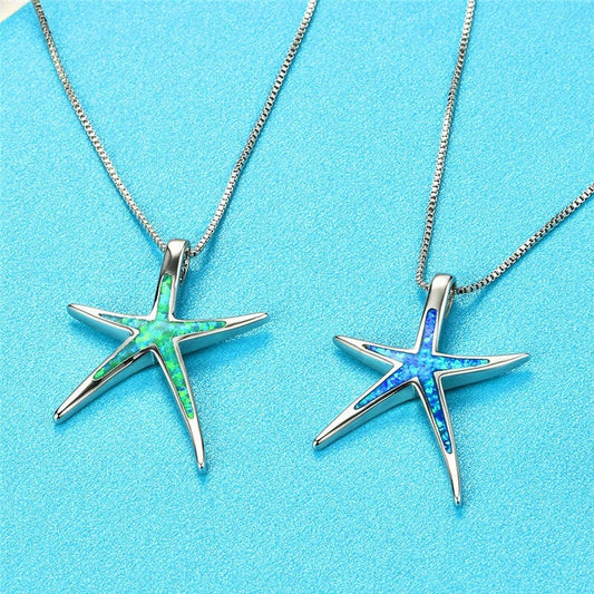 Collier étoile de mer opale