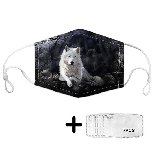 Masque de loup hurlant avec filtres